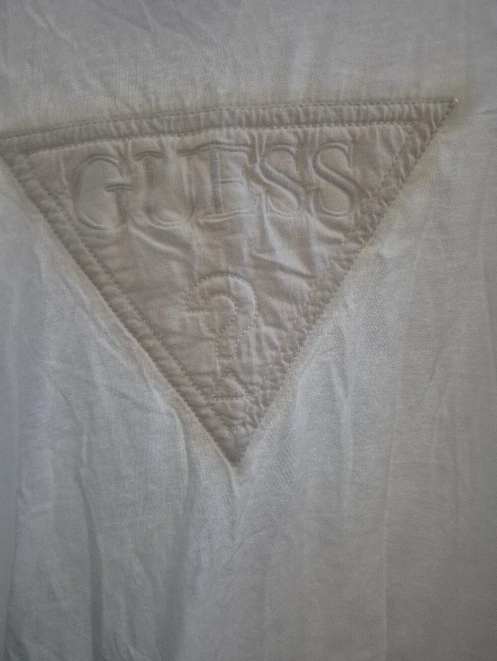 GUESS Embroidered Logo Tee in White - Picture 2 of 9